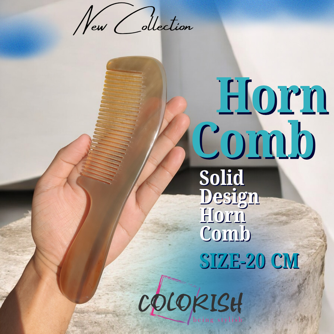 Copy of Copy of Copy of Blue and Black Modern Mens Watch Facebook Post_20260113_093930_0018 Solid Design Handle Horn Comb - Image 1