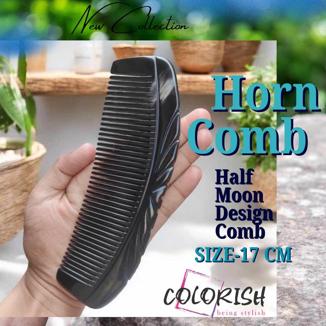 Copy of Copy of Copy of Blue and Black Modern Mens Watch Facebook Post_20260113_093930_0034 Half Moon Design Horn Comb - Image 1