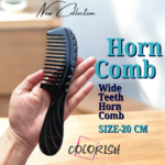 Wide Teeth Handle Horn Comb