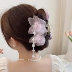 Bow & Flower Hair Clip - Image 3
