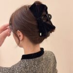 Black Plush Crab Pin With Bow