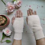 Half Finger Furry Gloves For Women's