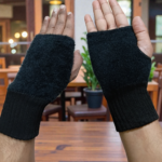 Half Finger Furry Gloves For Women's