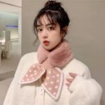 Ladies Plush Muffler With Wave Dot