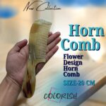 Flower Design Handle Horn Comb