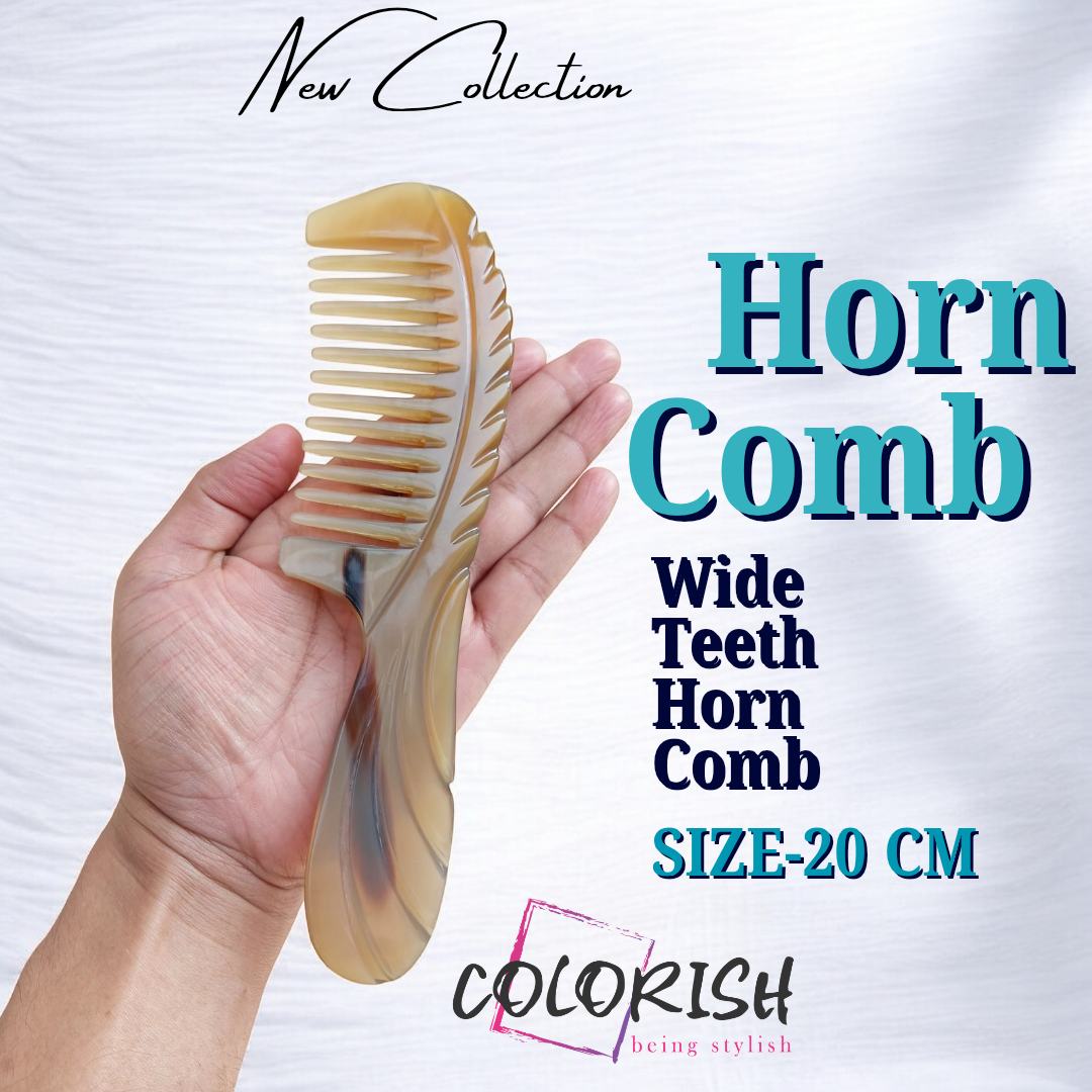 Copy of Copy of Copy of Copy of Blue and Black Modern Mens Watch Facebook P_20260129_172741_0009 Wide Teeth Handle Horn Comb - Image 1