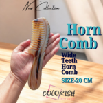Wide Teeth Handle Horn Comb