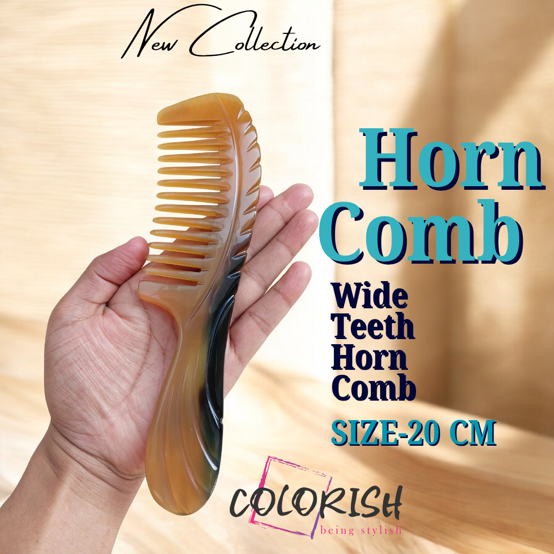 Copy of Copy of Copy of Copy of Blue and Black Modern Mens Watch Facebook P_20260129_172741_0013 Wide Teeth Handle Horn Comb - Image 1