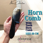 Wide Teeth Handle Horn Comb