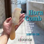 Flower Design Handle Horn Comb