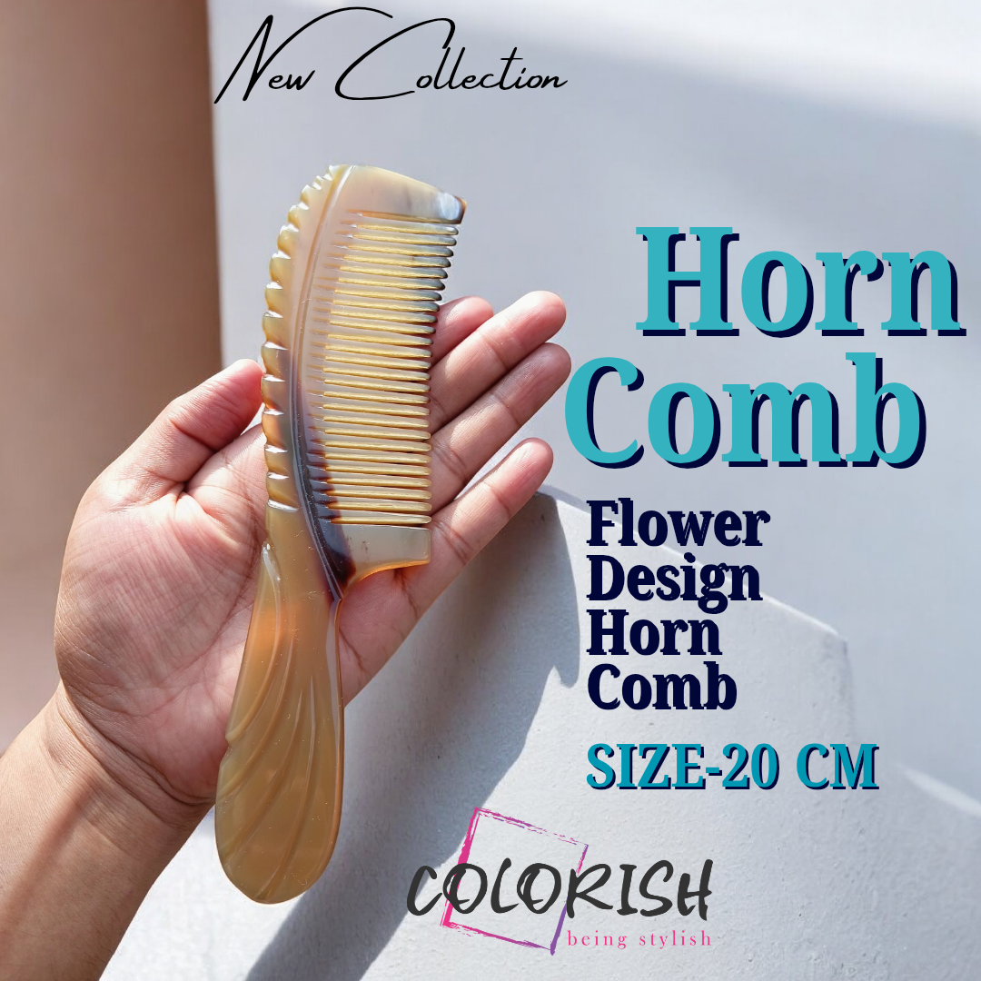 Copy of Copy of Copy of Copy of Copy of Blue and Black Modern Mens Watch Fa_20260129_171001_0022 Flower Design Handle Horn Comb - Image 1