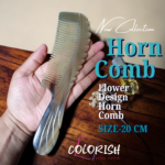 Flower Design Handle Horn Comb