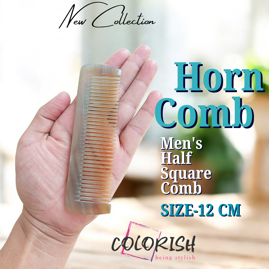 Copy of Copy of Copy of Copy of Copy of Copy of Blue and Black Modern Mens _20260129_171448_0018 Men's Half Square Horn Comb - Image 1