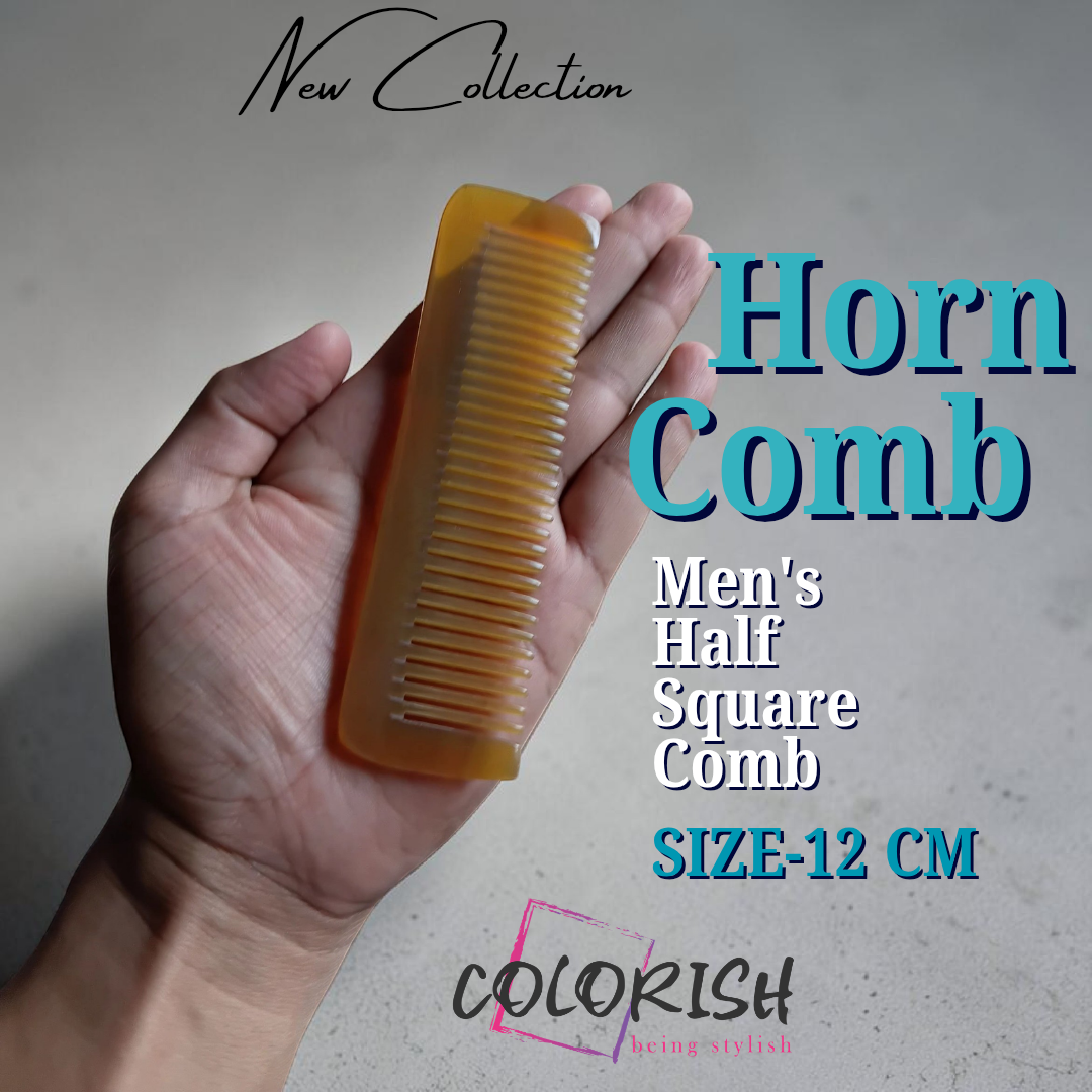 Men's Horn Comb Men's Half Square Horn Comb - Image 1