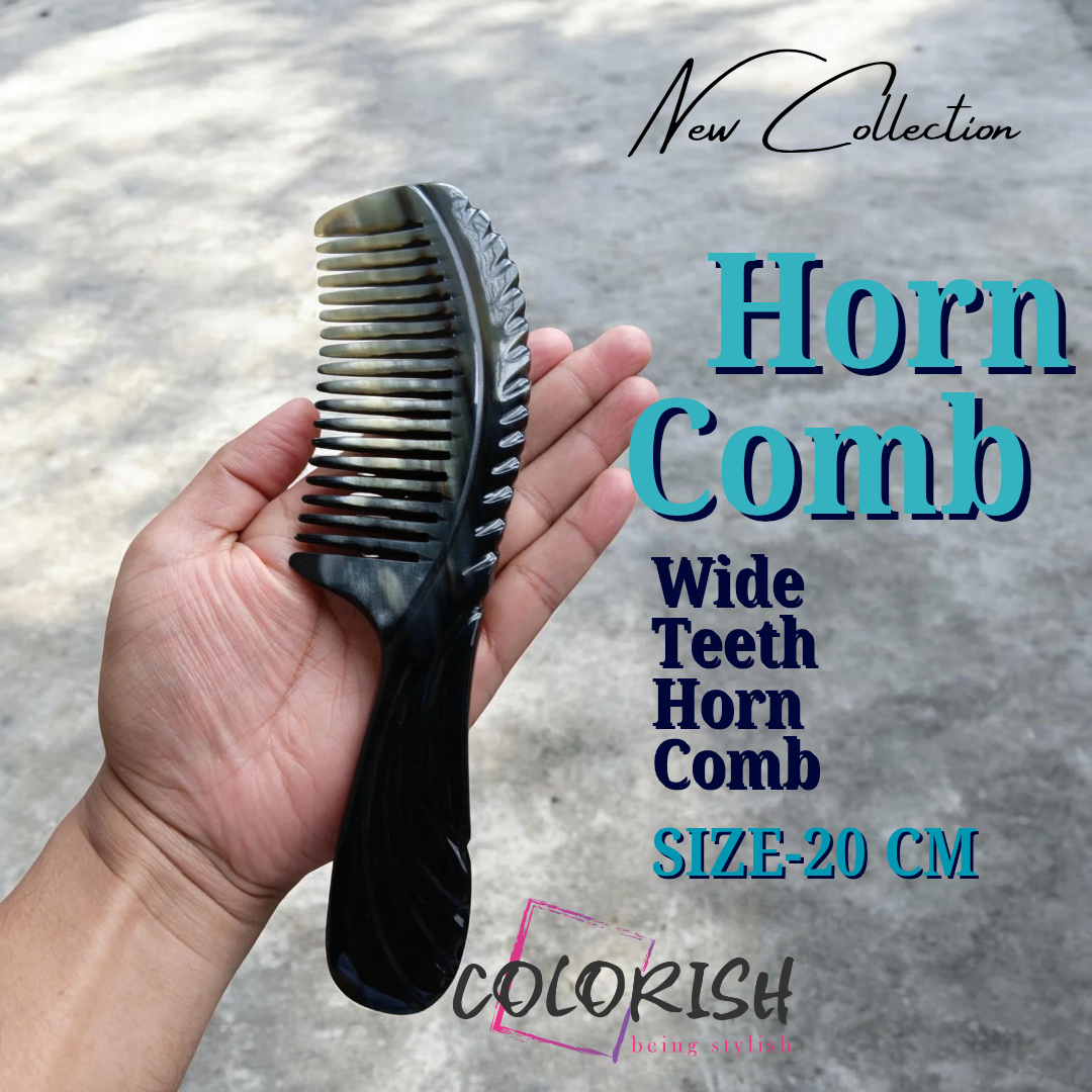Wide teeth Horn Comb Wide Teeth Handle Horn Comb - Image 1