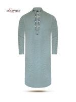Premium Handwork Panjabi- Light Pastel Blue - Image 4