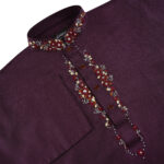 Premium Handwork Panjabi- Burgundy Pump - Image 2
