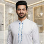 Premium Handwork Panjabi- White