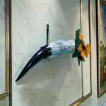 Horn Tube With Leather Case