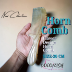 Flower Design Handle Horn Comb
