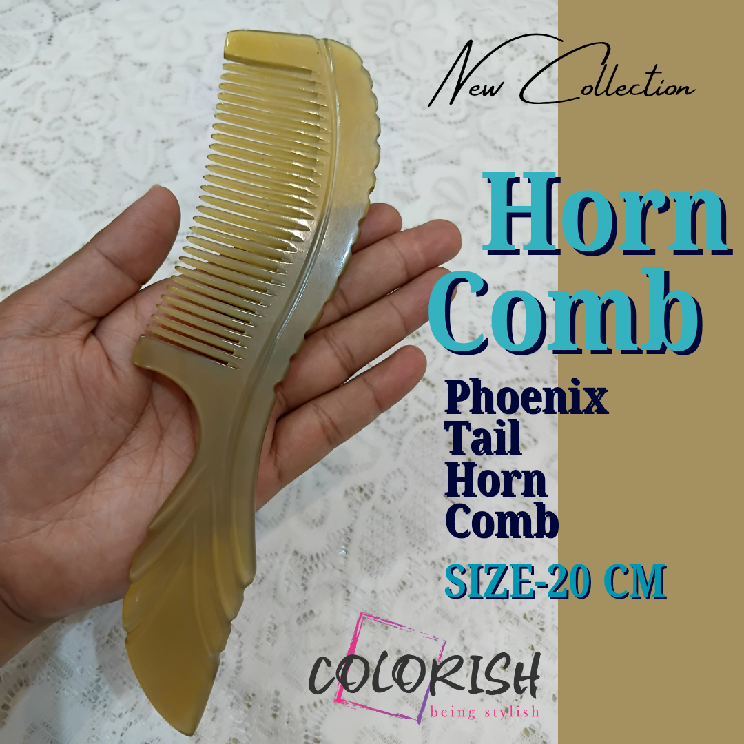 Phoenix Tail Horn Comb Phoenix Tail Design Handle Horn - Image 1