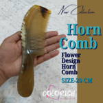 Flower Design Handle Horn Comb