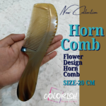 Flower Design Handle Horn Comb