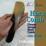 Flower Design Handle Horn Comb