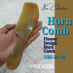 Flower Design Handle Horn Comb