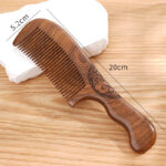 Black Gold Sandalwood Double Curved Round Handle Fine Tooth Comb
