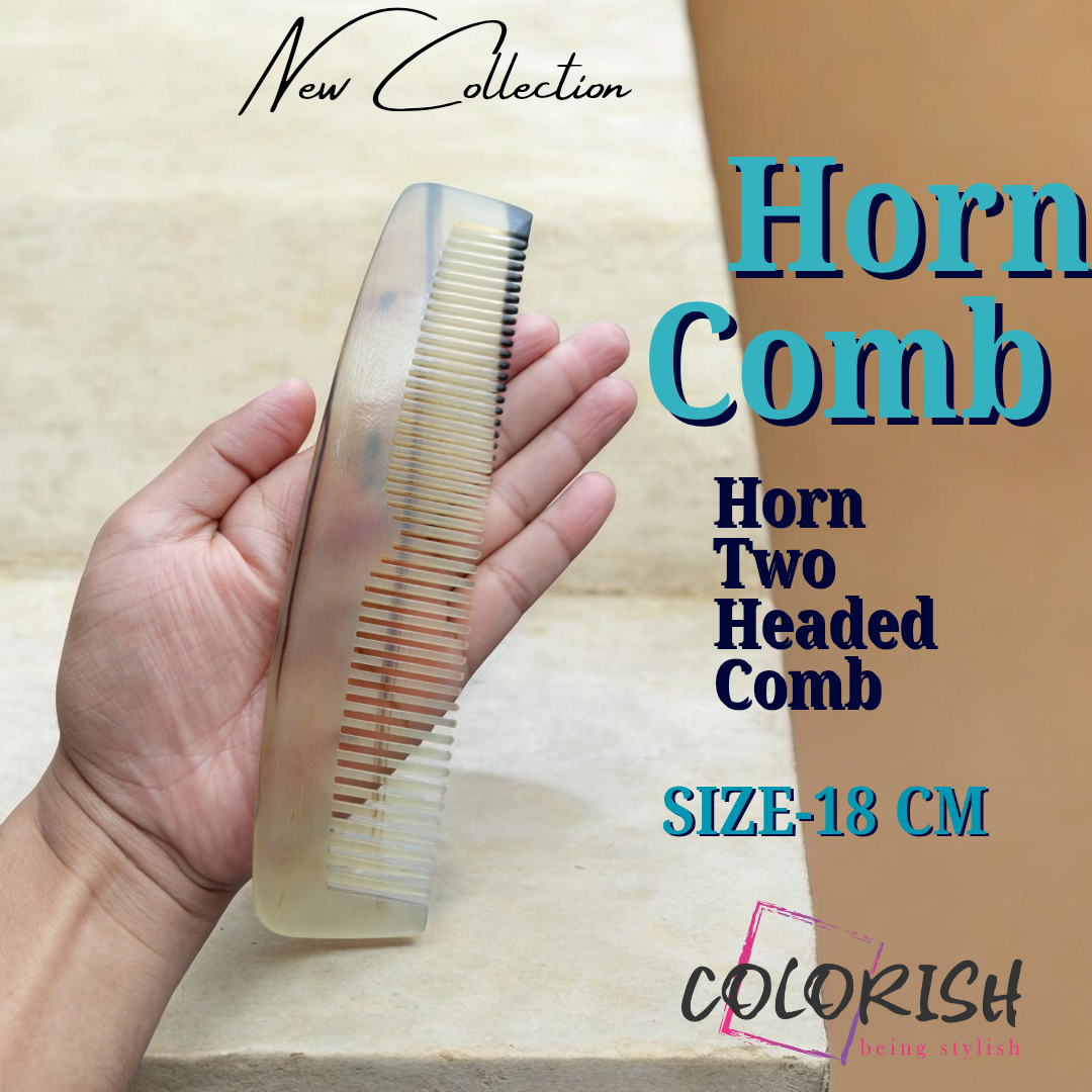 Two Headed Horn Comb 1 (9) Horn Two Headed Comb - Image 1