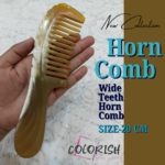 Wide Teeth Handle Horn Comb