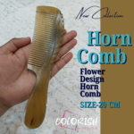 Flower Design Handle Horn Comb