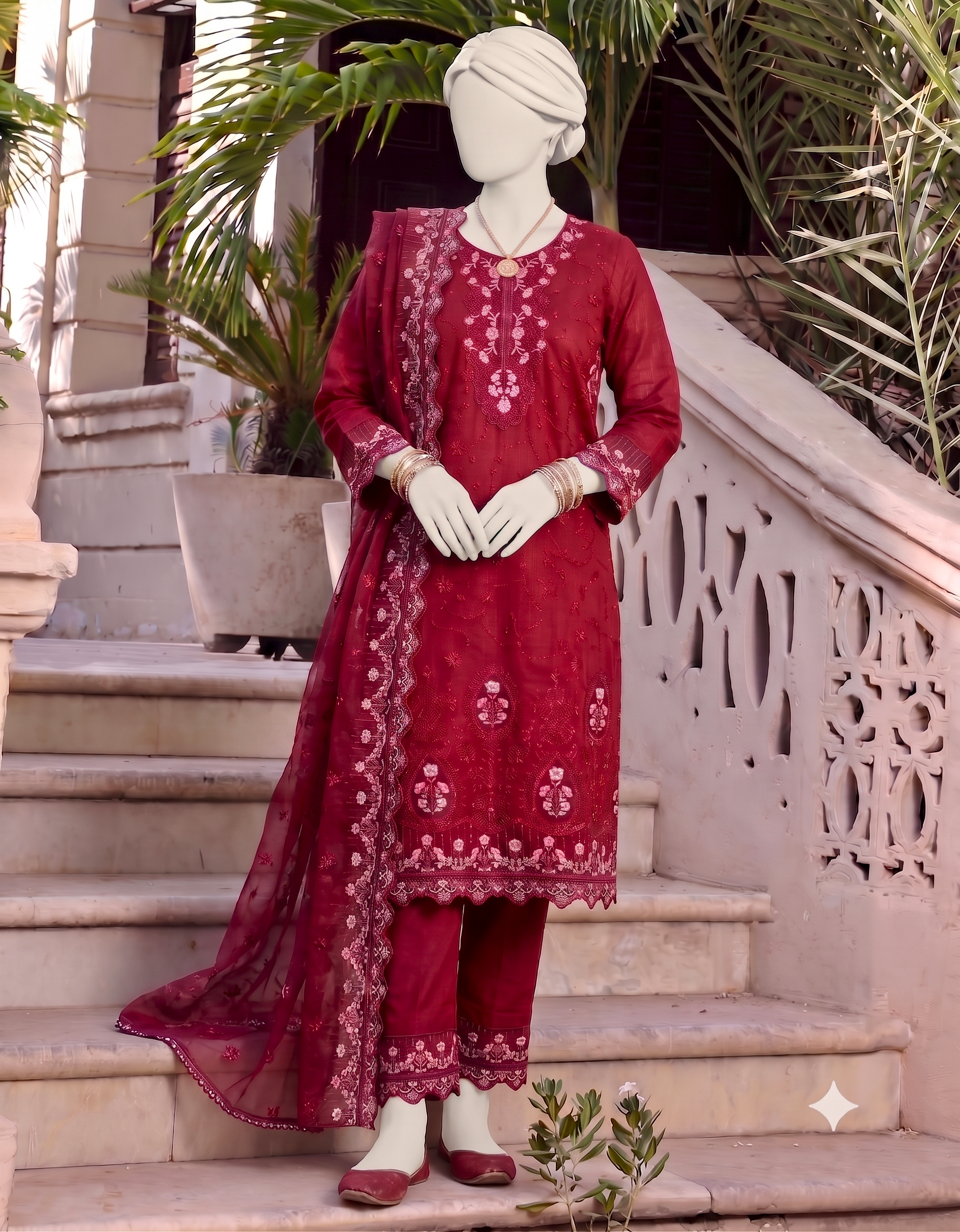 Three Piece Set 3 (1) PK Inspired - 3 Piece Set (Maroon) - Image 1